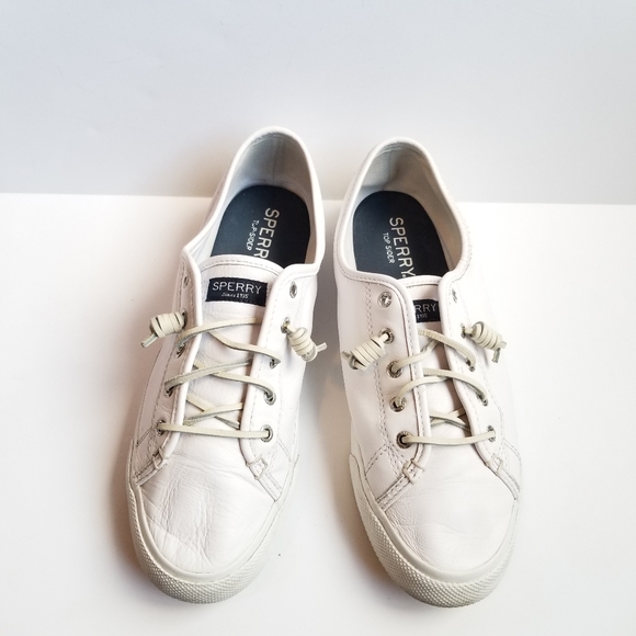 sperry white slip on sneakers